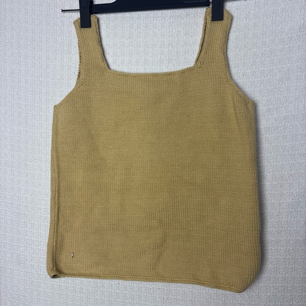 Mustard Square Neck Knit Tank Top